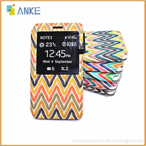 Colorful Wave-type Design,National Wind Style PU Leather+PC Case for Samsung Galaxy Note3 N9000,Wholesale OEM ODM Welcome